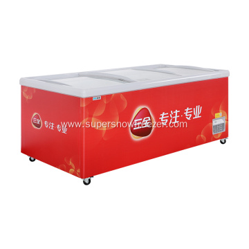 Deep display freezer for frozen meat and chicken